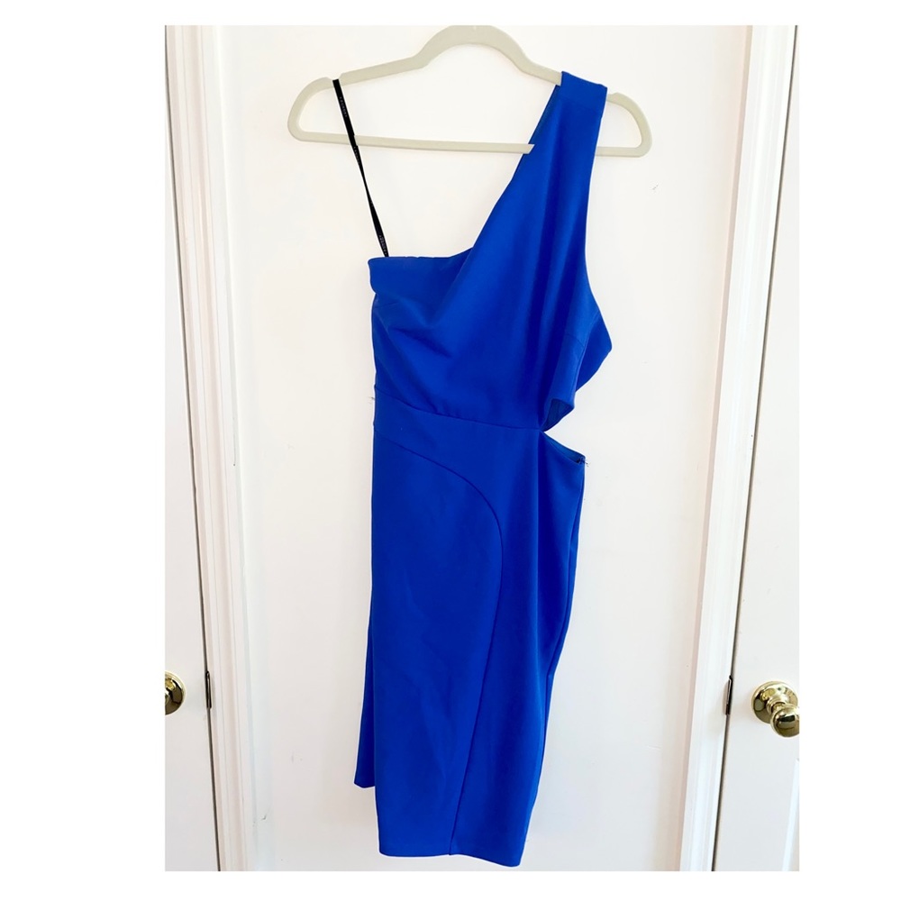 Blue off the shoulder dress